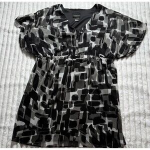 Lane Bryant Swing Tunic Geometric Colorblock Top SZ 14/16 Elastic Waist